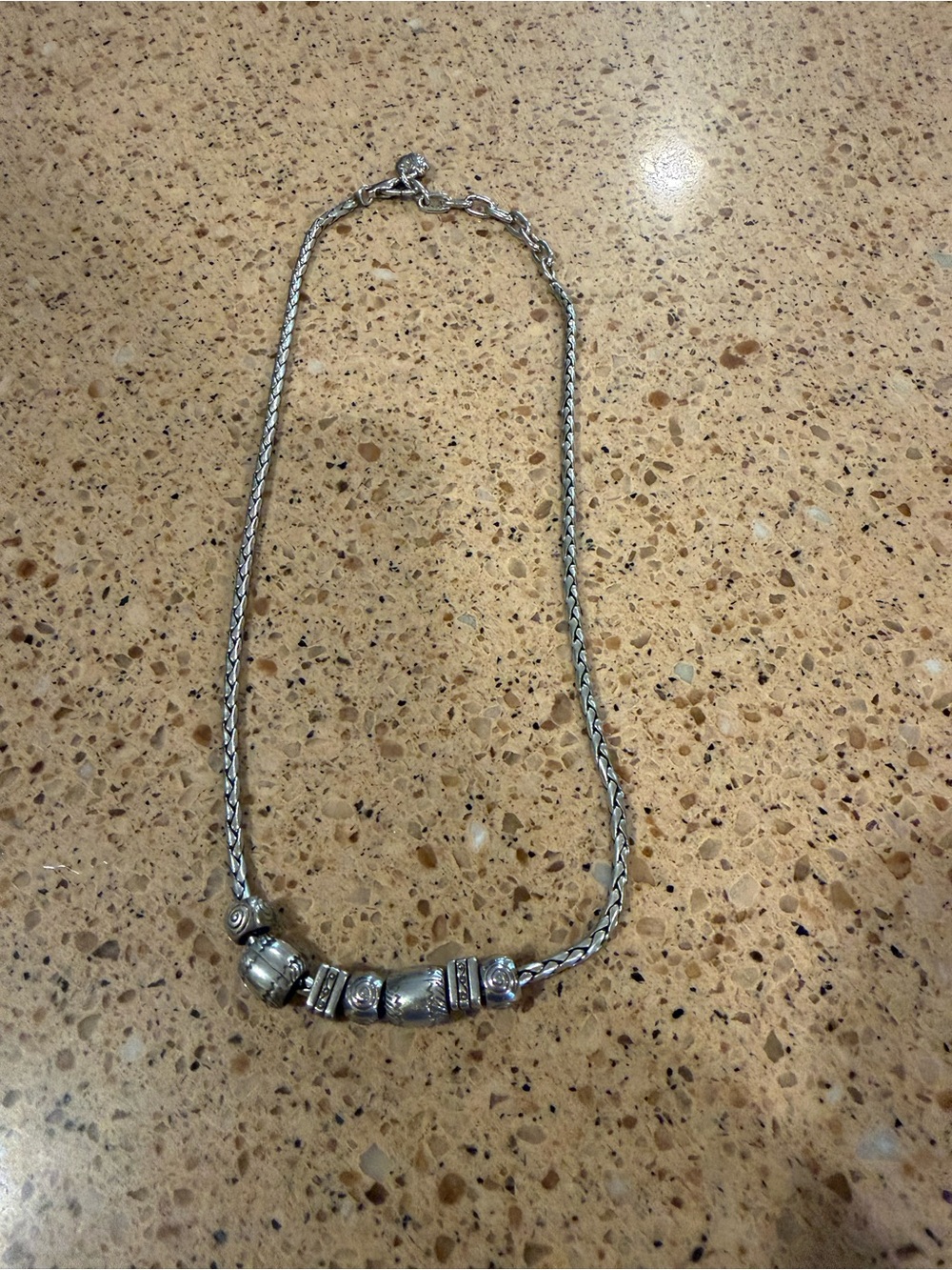 Brighton Silver-Tone Beaded Chain Necklace